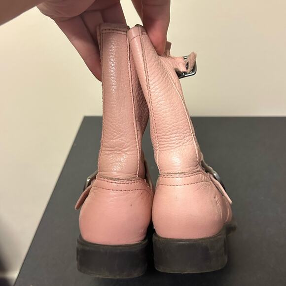 Girls Frye Youth Engineer Boot Pink Leather Biker Pull On Bootie Size 12.5 Girls - Picture 12 of 15